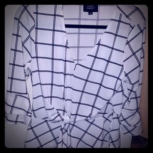 White & black striped Blouse